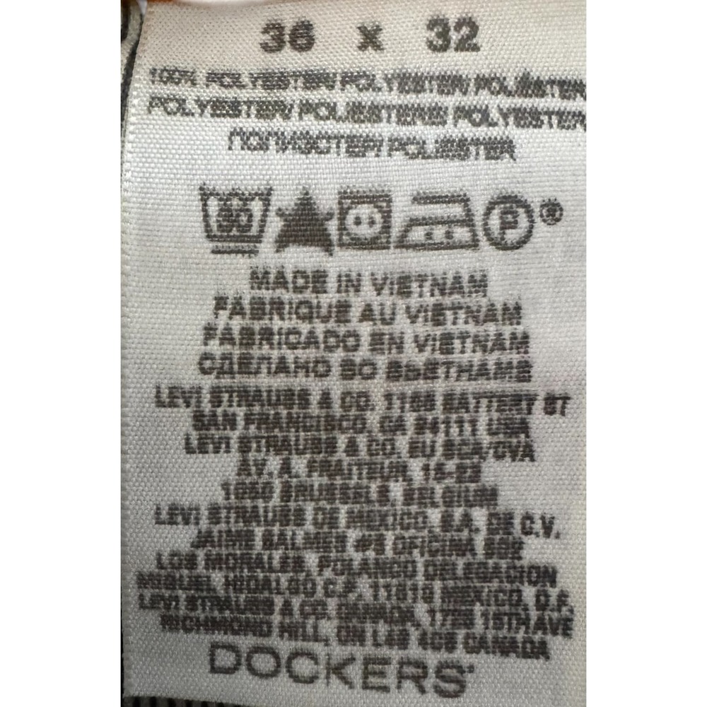 DOCKERS Men's Dress Pants D3 Microfiber Flat Front Straight Fit Khaki 36X32 NWT - Picture 11 of 11